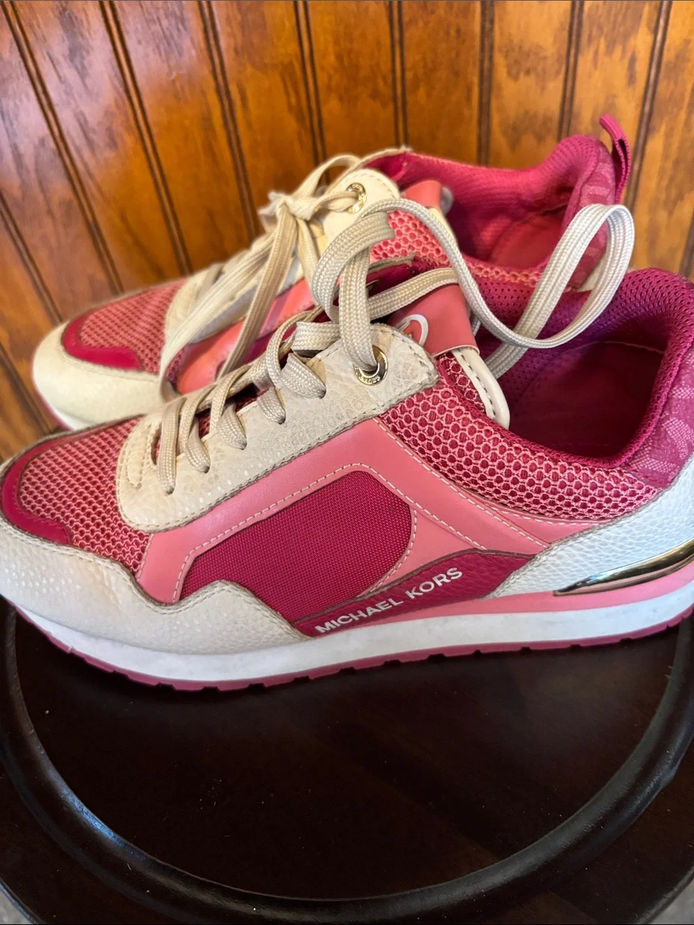 Michael Kors Women 6M Sneaker Pink and Cream Women's Sneakers -Like New